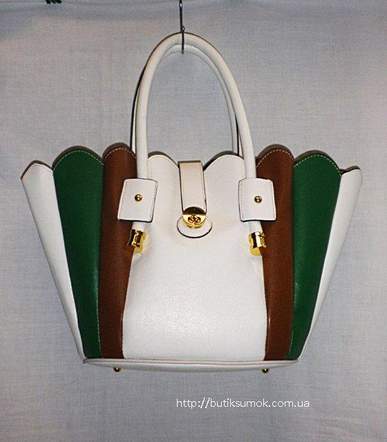 Женская сумка Vito Berti Blossom Green-Brown