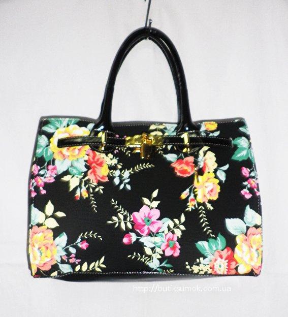 Женская сумка Hermes MultiFloral Black 167