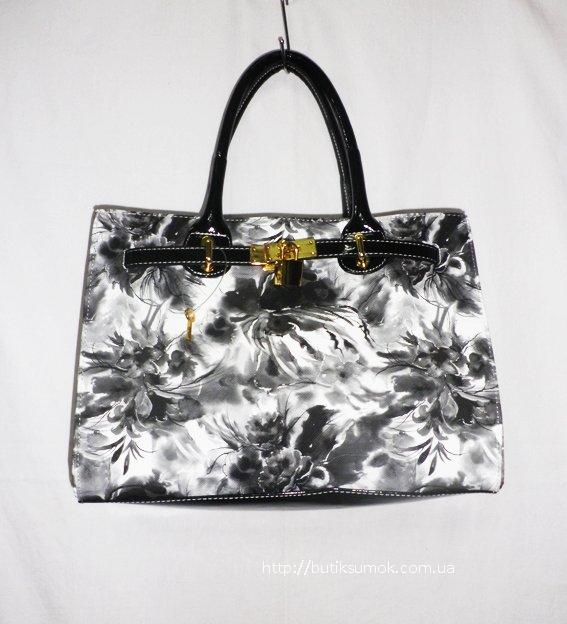 Женская сумка Hermes Floral Black 167
