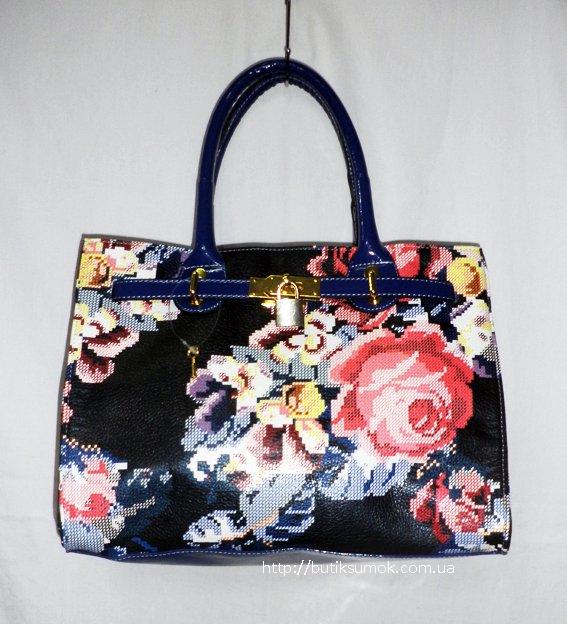 Женская сумка Hermes MultiFloral Navy 167