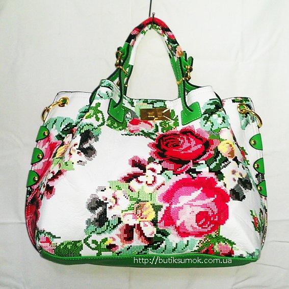 Женская сумка Tommy Hilfiger White-Green-MultiFloral 246
