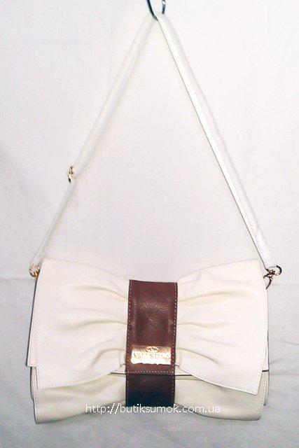 Женская сумка-клатч Valentino Garavani White/Brown #444