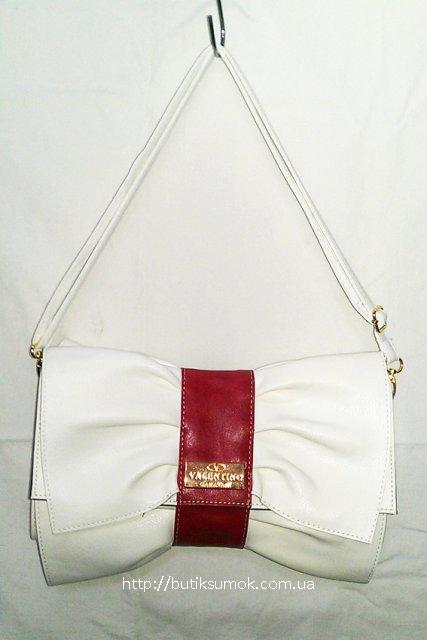 Женская сумка-клатч Valentino Garavani White/Bordo #444