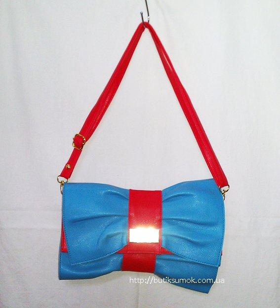 Женская сумка-клатч Valentino Garavani Blue/Red #444