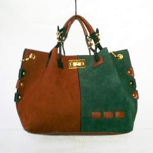 Женская сумка Tommy Hilfiger Suede-Brown-Green #246