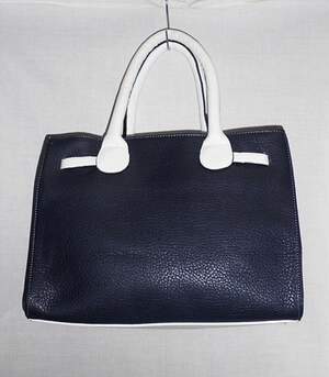 Женская сумка Hermes Birkin Classic Dark Blue-White