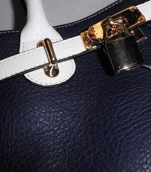 Женская сумка Hermes Birkin Classic Dark Blue-White